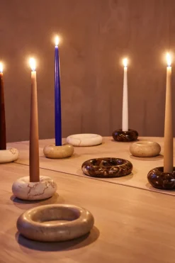 OYOY Savi marble candle sticks small 4 cm, Choko Brown Hot