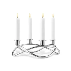 Georg Jensen Season candleholder Ø26 cm, shiny GreySilver-coloured Sale