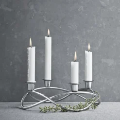 Georg Jensen Season candleholder Ø26 cm, shiny GreySilver-coloured Sale