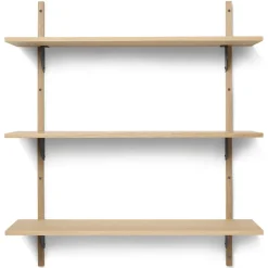 Ferm Living Sector shelf triple wide, Oak-black Brown Sale