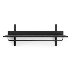 Ferm Living Sector shelf with hanging rail 37x87 cm, ash- brass Black Discount