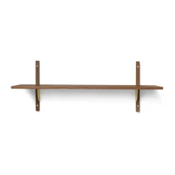 Ferm Living Sector shelfL/S, Smoked Oak, brass Brown