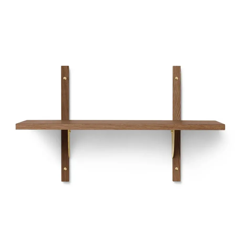 Ferm Living Sector shelfS/S, Smoked Oak, brass Brown Clearance