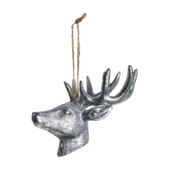 Lene Bjerre Serafina deer decoration hanger 12.5 cm, Antique silver Silver-coloured Online