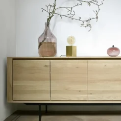 Ethnicraft Shadow sideboard, Oak-Wax oil 1 door 3 drawers Beige Outlet