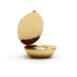 Design House Stockholm Shell votive, brass Gold-coloured New