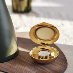 Design House Stockholm Shell votive, brass Gold-coloured New