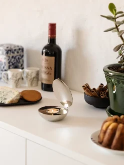 Design House Stockholm Shell votive, nickel Silver-coloured Clearance