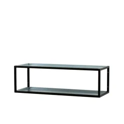 Scherlin Shoe shelf 11, lacquer, zinc plate, 2 levels Black