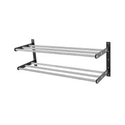 Scherlin Shoe shelf 12 shoe shelf, Steel/black, black-painted aluminium Grey