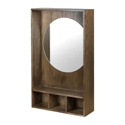 Mette Ditmer Show-me mirror with shelf small, Dark oiled Brown Outlet
