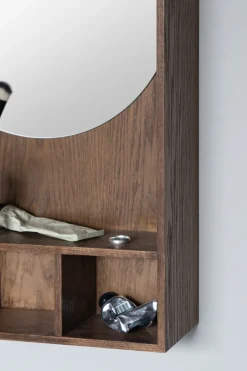 Mette Ditmer Show-me mirror with shelf small, Dark oiled Brown Outlet