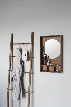 Mette Ditmer Show-me mirror with shelf small, Dark oiled Brown Outlet