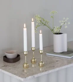 LIND DNA Silhouette candle sticks 120, Gold Gold-coloured Clearance
