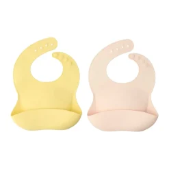 Scandi Living Silly bib silicone 2-pack, Blush Lemon PinkYellow