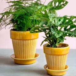 Bergs Potter Simona flower pot glazed Ø16 cm, Yellow Sale