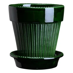 Bergs Potter Simona flower pot glazed Ø12 cm, Green New