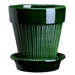Bergs Potter Simona flower pot glazed Ø14 cm, Green Hot