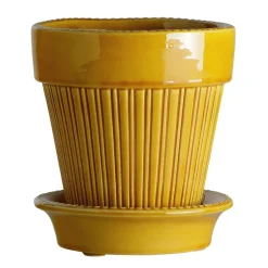Bergs Potter Simona flower pot glazed Ø14 cm, Yellow Clearance