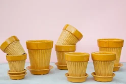 Bergs Potter Simona flower pot glazed Ø12 cm, Yellow Online