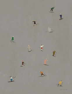 Fine Little Day Skiers poster 40x50 cm, Grey New