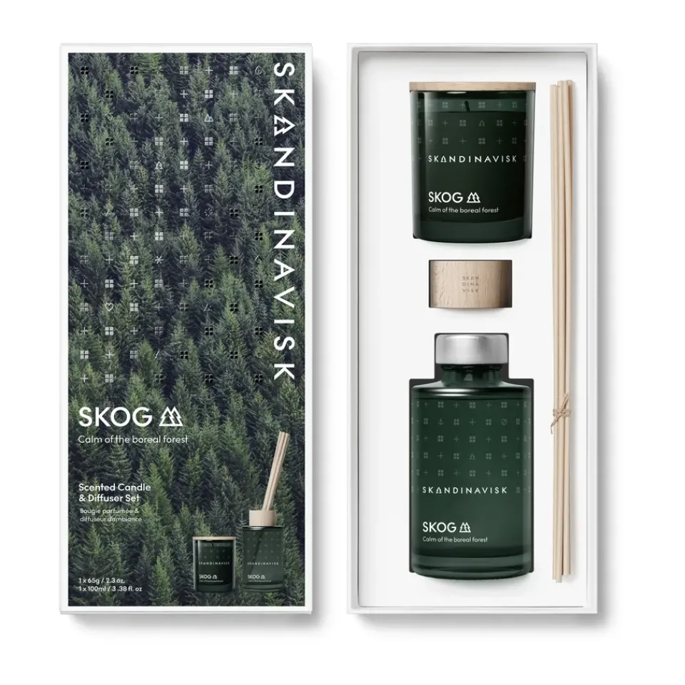 Skandinavisk SKOG scented candle & reed diffuser, 65 g + 100 ml Green Sale