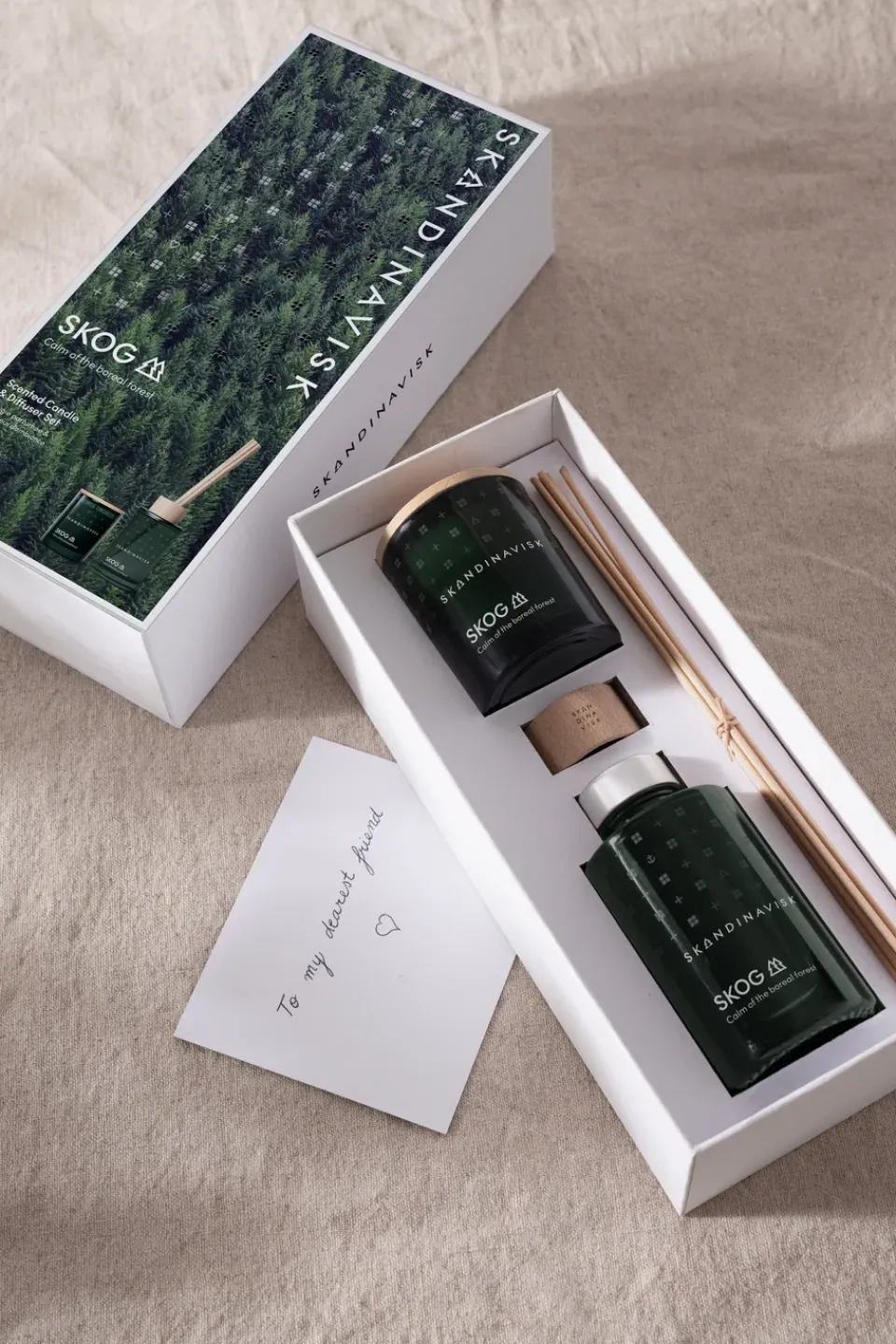 Skandinavisk SKOG scented candle & reed diffuser, 65 g + 100 ml Green Sale