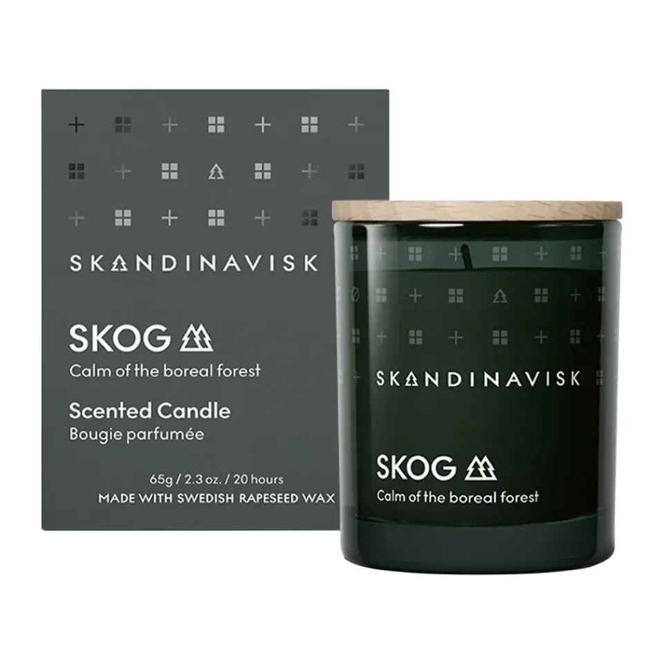 Skandinavisk Skog scented candle with lid, 65 g Green New