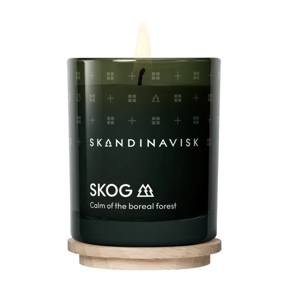 Skandinavisk Skog scented candle with lid, 65 g Green New