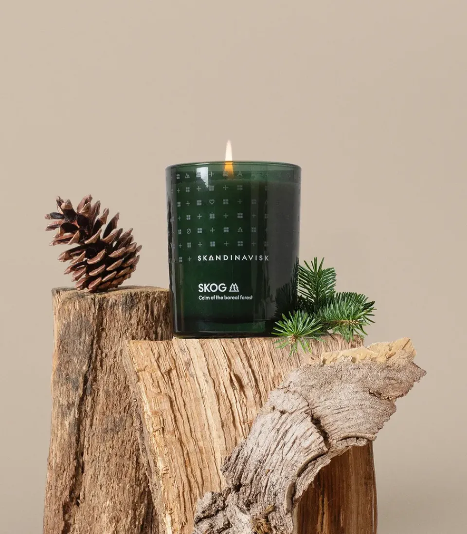 Skandinavisk Skog scented candle with lid, 65 g Green New