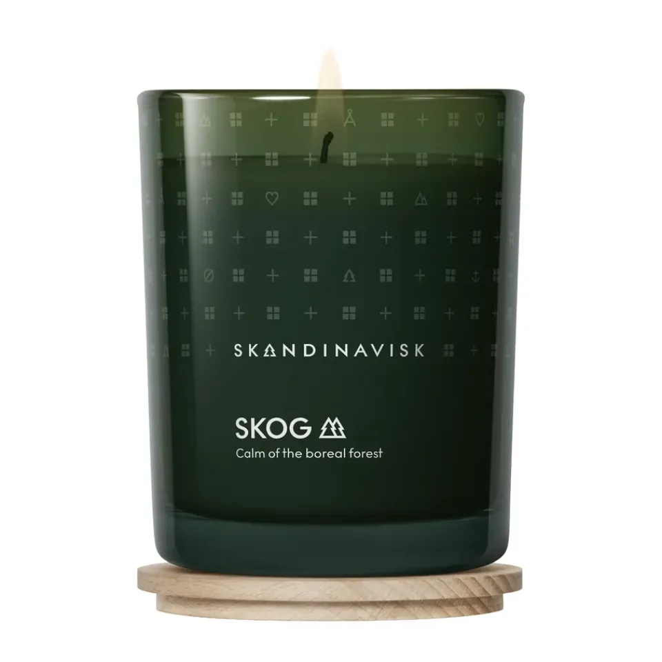 Skandinavisk Skog scented candle with lid, 200 g Green