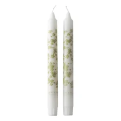 Wik & Walsøe Slåpeblom tapered candle 2-pack, Green Discount