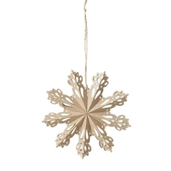 Broste Copenhagen Snowflake Christmas decoration natural, Ø15 cm Beige Discount