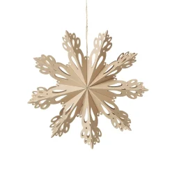 Broste Copenhagen Snowflake Christmas decoration natural, Ø30 cm Beige New