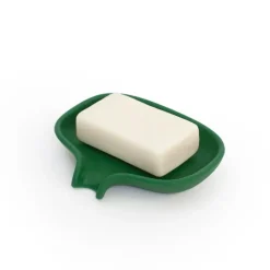 Bosign Soap dish with drainage spout silicone, Dark Green New
