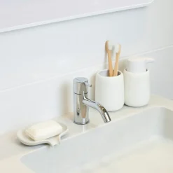 Bosign Soap Saver Flow soap dish with drainage spout concrete, White Best