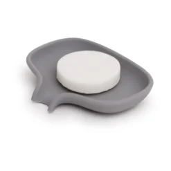 Bosign Soap Saver Flow soap dish with drainage spout small, Grey Hot