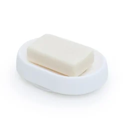 Bosign Soap tray with concealed drain spout in silicone - large, White