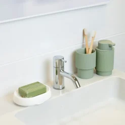 Bosign Soap tray with concealed drain spout in silicone - large, White
