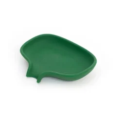 Bosign Soap tray with concealed drain spout in silicone - small 8.5x10.8, Dark Green