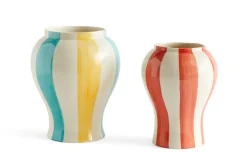 HAY Sobremesa stripe vase L 25 cm, Green-yellow GreenYellow Sale