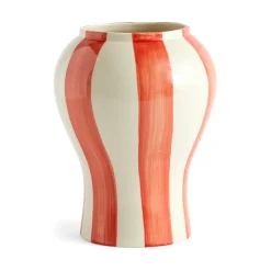 HAY Sobremesa stripe vase S 22 cm, Red Clearance