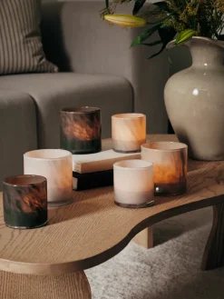 Broste Copenhagen Solai hurricane candle holder, Light , Ø8 cm Green Clearance