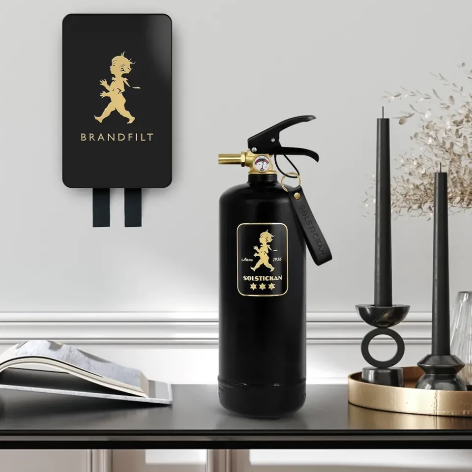 Solstickan Design Solstickan fire blanket 16x2.7x25 cm, Black-gold BlackGold-coloured Online