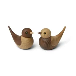 Spring Copenhagen Soulmates swallow decoration 2 pieces, Oak-ash Brown Outlet