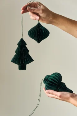 Scandi Living Spira baubles 4-pack, Forest Green Hot