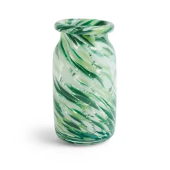 HAY Splash Roll Neck vase S 20.5 cm, swirl Green Hot