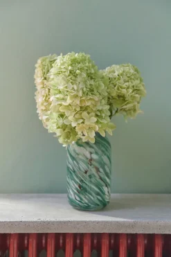 HAY Splash Roll Neck vase S 20.5 cm, swirl Green Hot