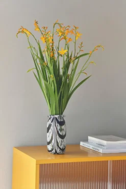 HAY Splash Roll Neck vase XS 19 cm, Coffee and white Multi
