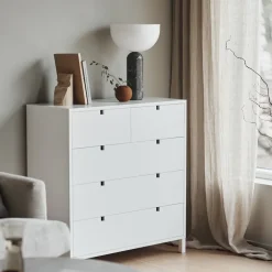 1898 Square dresser 2+3 drawers, White Best